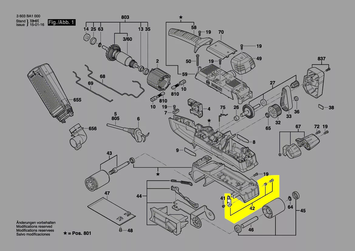 Réglage galet avant réf 1 619 X06 673 Bosch